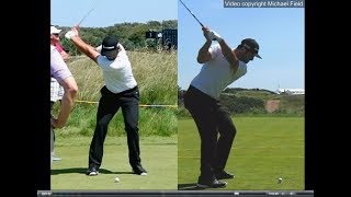 Jon Rahm golf swing  Long Iron faceon amp downtheline July 2017 [upl. by Kal]