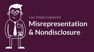 Misrepresentation and Nondisclosure  Contracts  Defenses amp Excuses [upl. by Navad106]