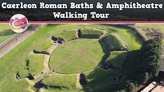 CAERLEON ROMAN BATHS amp AMPHITHEATRE WALES  Walking Tour  Pinned on Places [upl. by Iaht331]