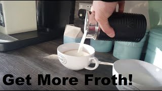 How to Get More Froth from Your Nespresso Coffee Aeroccino  Nespresso tips and help [upl. by Yerak]