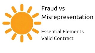 Fraud vs Misrepresentation  Other Essential Elements of a Valid Contract  CA CPT  CS amp CMA [upl. by Alletnahs]